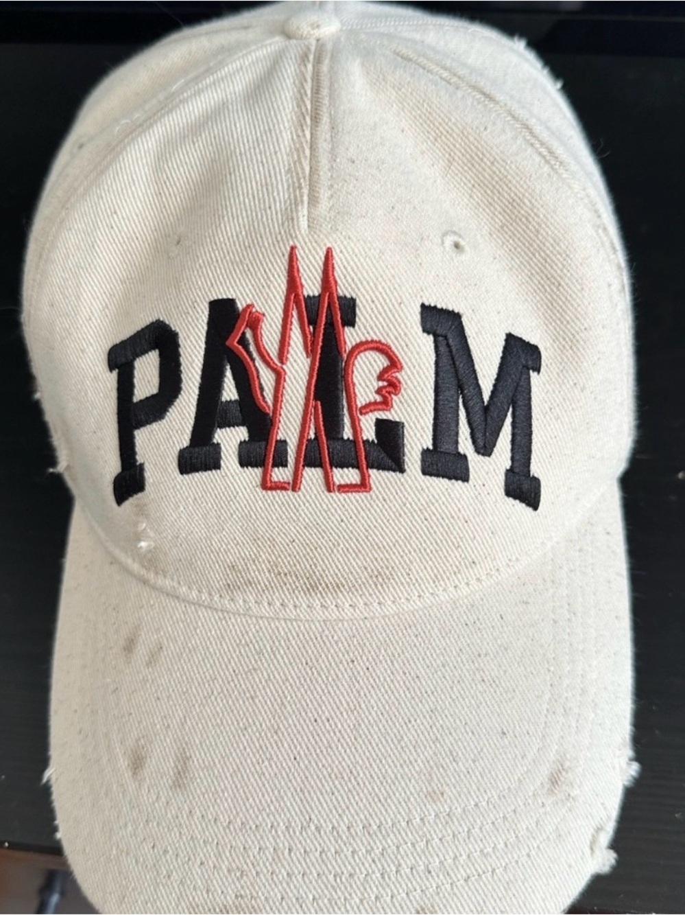 Moncler Genius x Palm Angels Cap with Black and Red Logo
